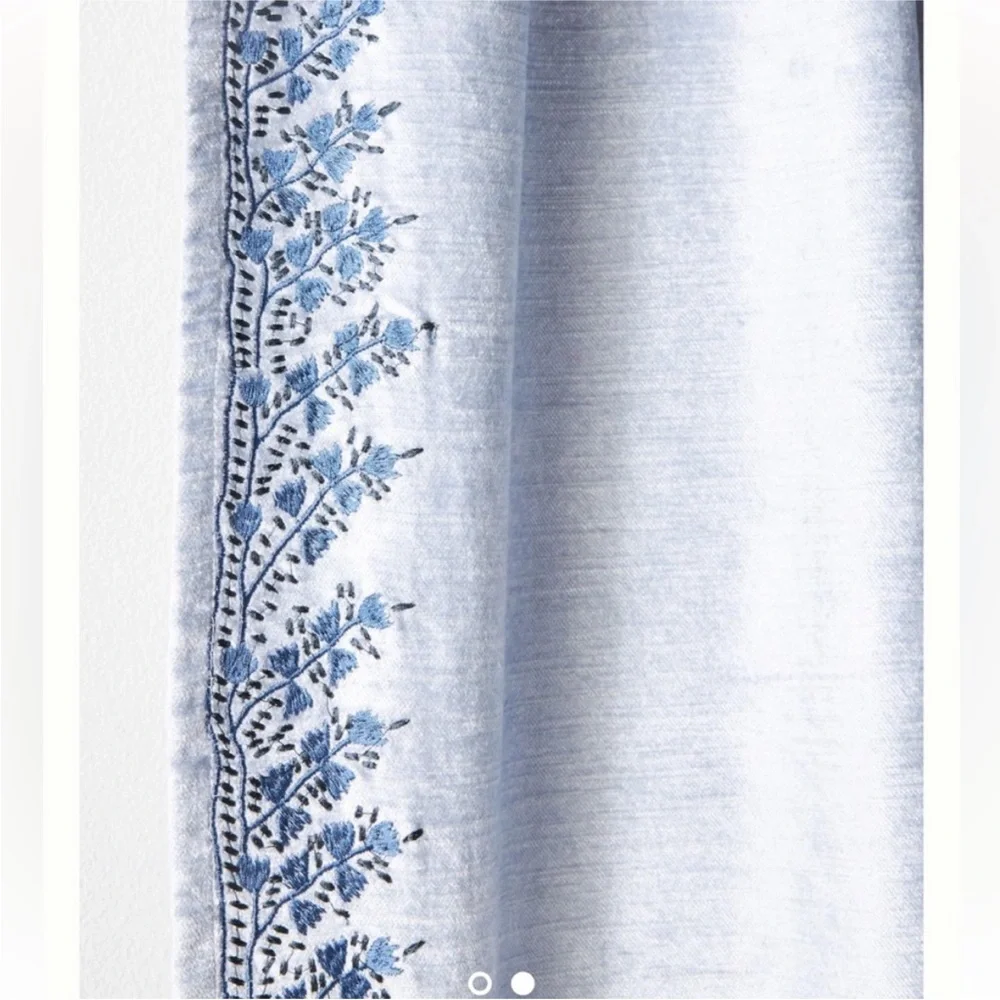 Anthropologie | Embroidered Tobias Velvet Curtain  / Set 2~ 96” x5”
